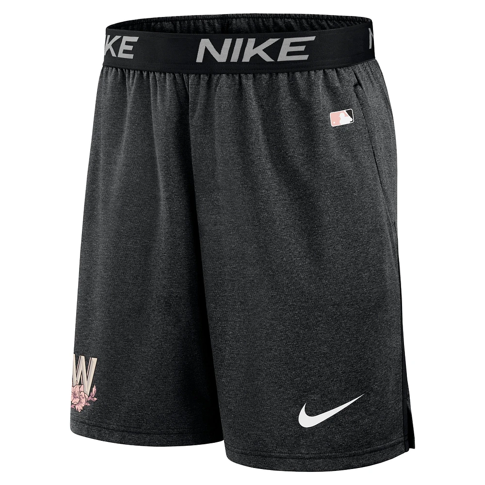 Men's Nike Black Washington Nationals City Connect Authentic Collection Performance Practice Shorts