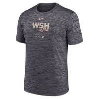 T-shirt Nike noir Washington Nationals City Connect Authentic Collection Practice Velocity Performance pour homme