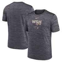 T-shirt Nike noir Washington Nationals City Connect Authentic Collection Practice Velocity Performance pour homme