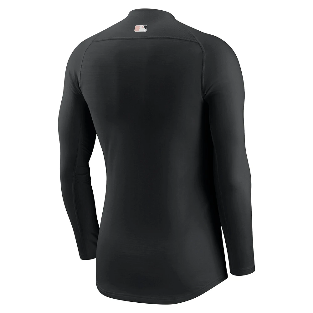 Men's Nike  Black Washington Nationals City Connect Base Layer Raglan Long Sleeve Performance T-Shirt