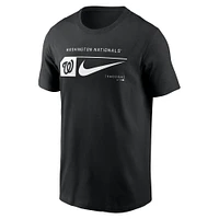 T-shirt Nike noir Washington Nationals Fashion Graphic Swoosh pour homme