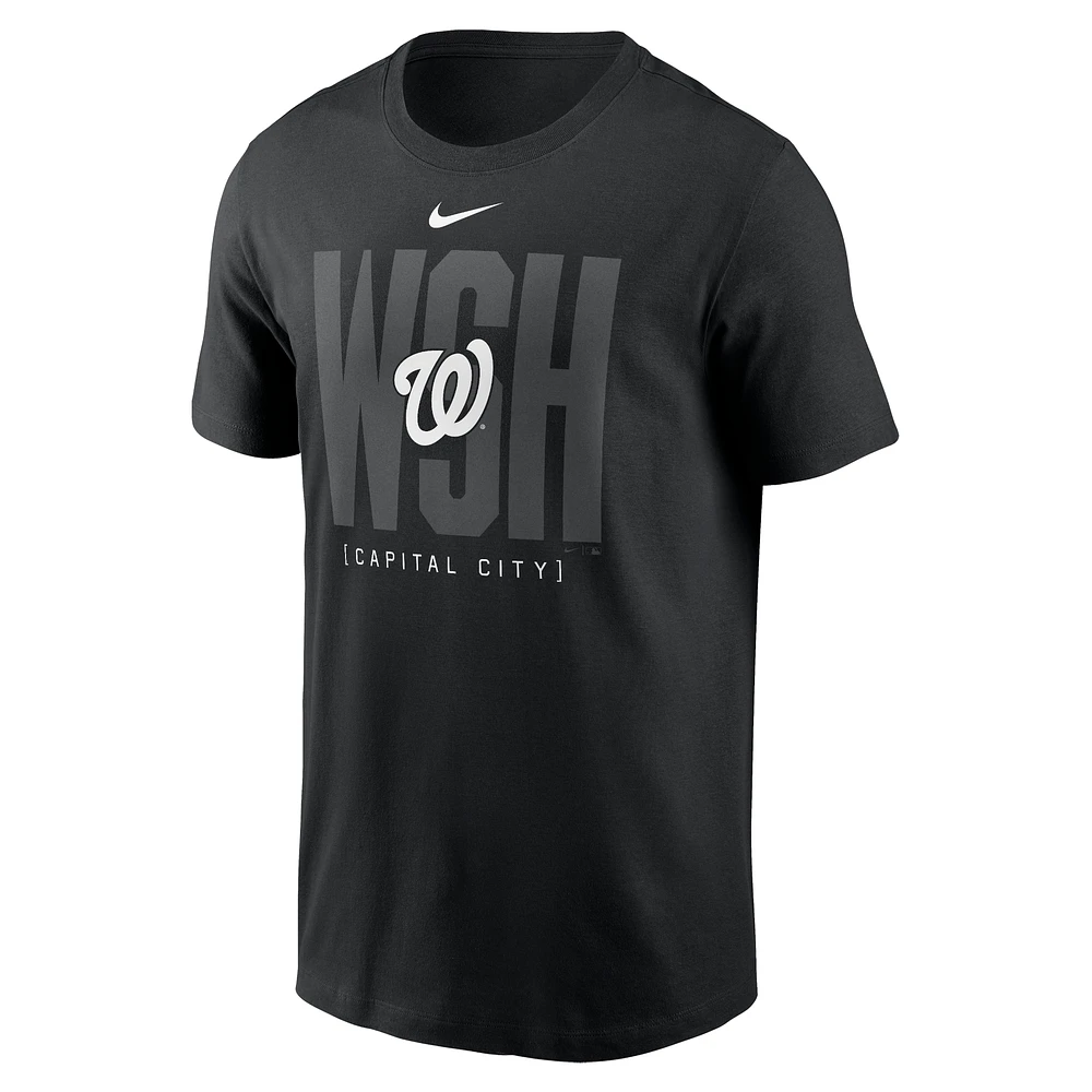 T-shirt tendance local Nike noir pour hommes des Nationals de Washington