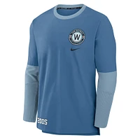 T-shirt Nike bleu à manches longues City Connect Authentic Collection 2025 des Washington Nationals pour homme
