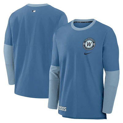 T-shirt Nike bleu à manches longues City Connect Authentic Collection 2025 des Washington Nationals pour homme