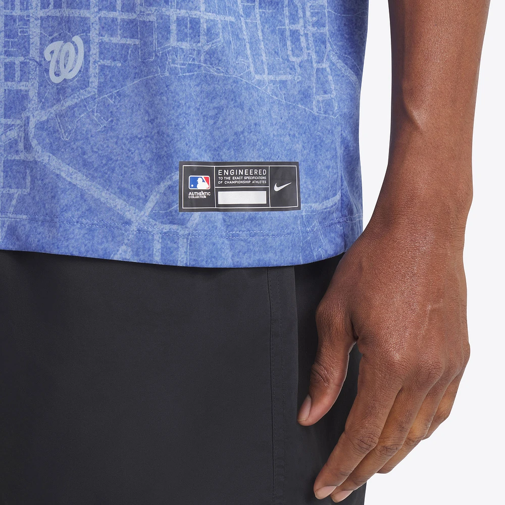 Men's Nike Blue Washington Nationals 2025 City Connect Authentic Collection Velocity Performance T-Shirt