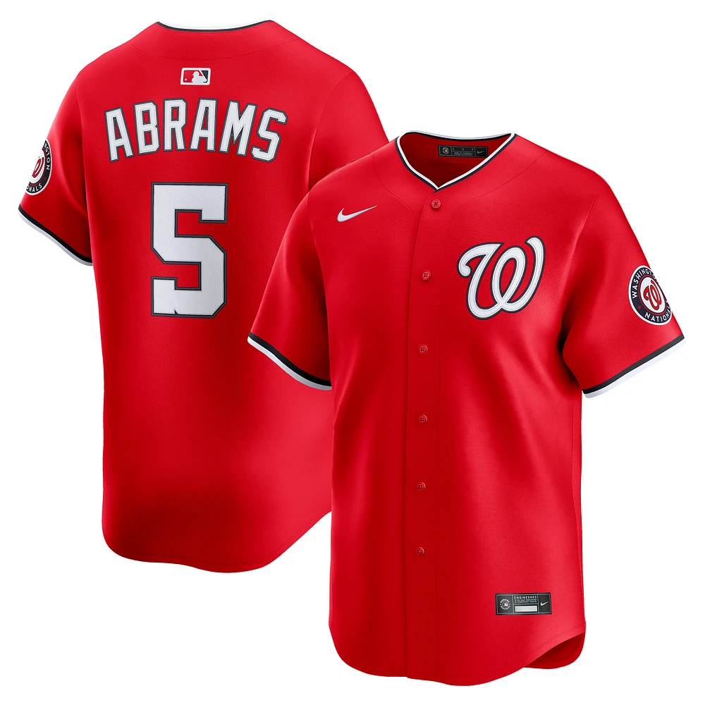 Men's Nike CJ Abrams Red Washington Nationals 2nd Alternate Limited Player Jersey