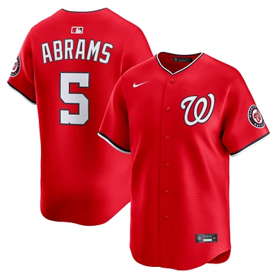 Men's Nike CJ Abrams Red Washington Nationals 2nd Alternate Limited Player Jersey