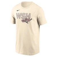 T-shirt Nike crème pour hommes des Nationals de Washington City Connect avec le mot-symbole