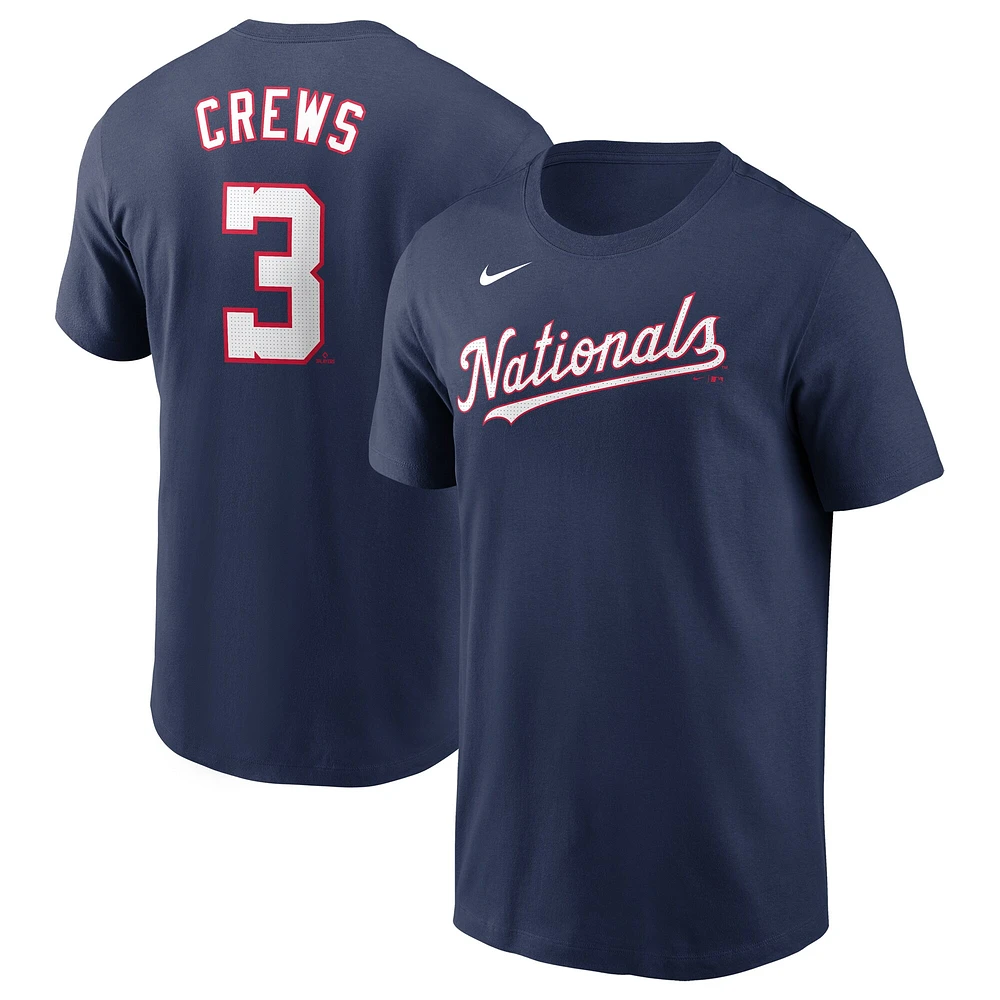 T-shirt Nike Dylan Crews bleu marine pour homme avec nom et numéro Fuse des Washington Nationals