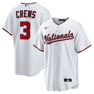 maillot Nike Dylan Crews blanc pour homme, réplique du domicile 2.0 des Washington Nationals