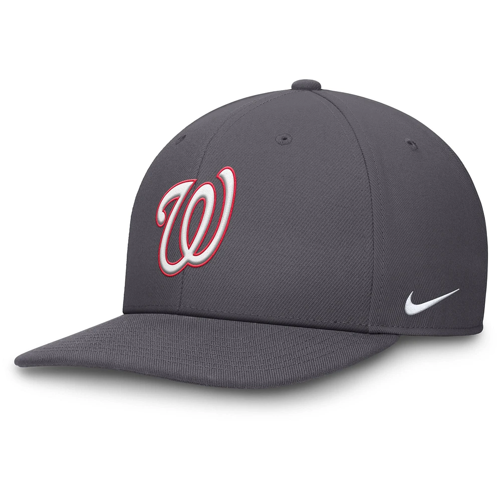 Casquette Nike Washington Nationals Pro Performance Snapback grise pour homme