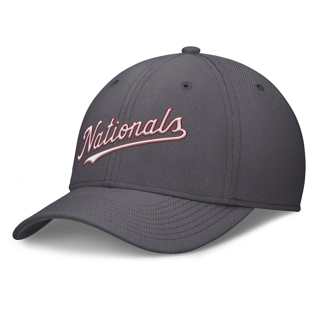 Casquette Nike Performance Flex grise Washington Nationals Swoosh pour homme