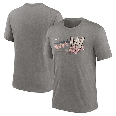 T-shirt à trois mélanges Nike Heather Charcoal Washington Nationals City Connect pour hommes