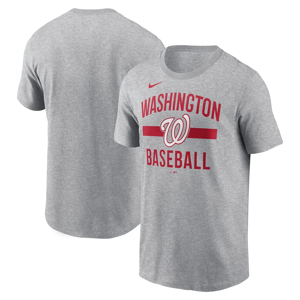 Men's Nike  Heather Gray Washington Nationals Arched T-Shirt
