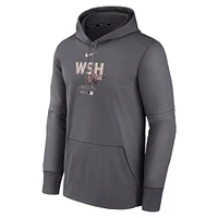 Men's Nike Heather Gray Washington Nationals Authentic Collection City Connect Performance Pullover Hoodie