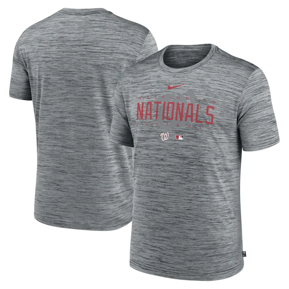 Men's Nike Heather Gray Washington Nationals Authentic Collection Velocity Performance Practice T-Shirt