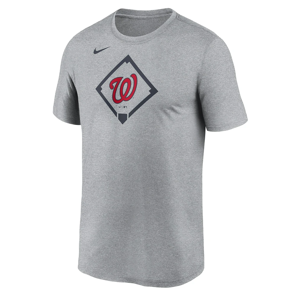 T-shirt Nike Performance Icon Legend des Washington Nationals pour homme, gris chiné