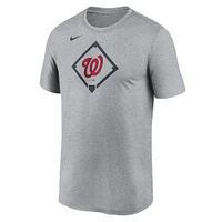 T-shirt Nike Performance Icon Legend des Washington Nationals pour homme, gris chiné