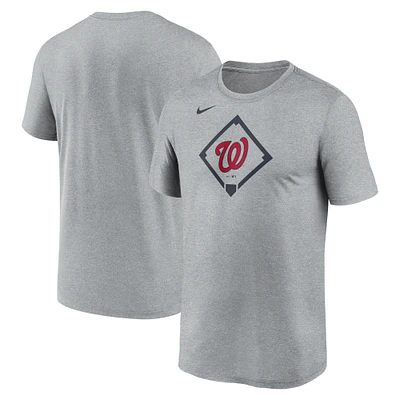 T-shirt Nike Performance Icon Legend des Washington Nationals pour homme, gris chiné