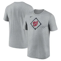 T-shirt Nike Performance Icon Legend des Washington Nationals pour homme, gris chiné