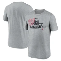 T-shirt Nike Heathered Charcoal Washington Nationals Local Rep Legend Performance pour homme