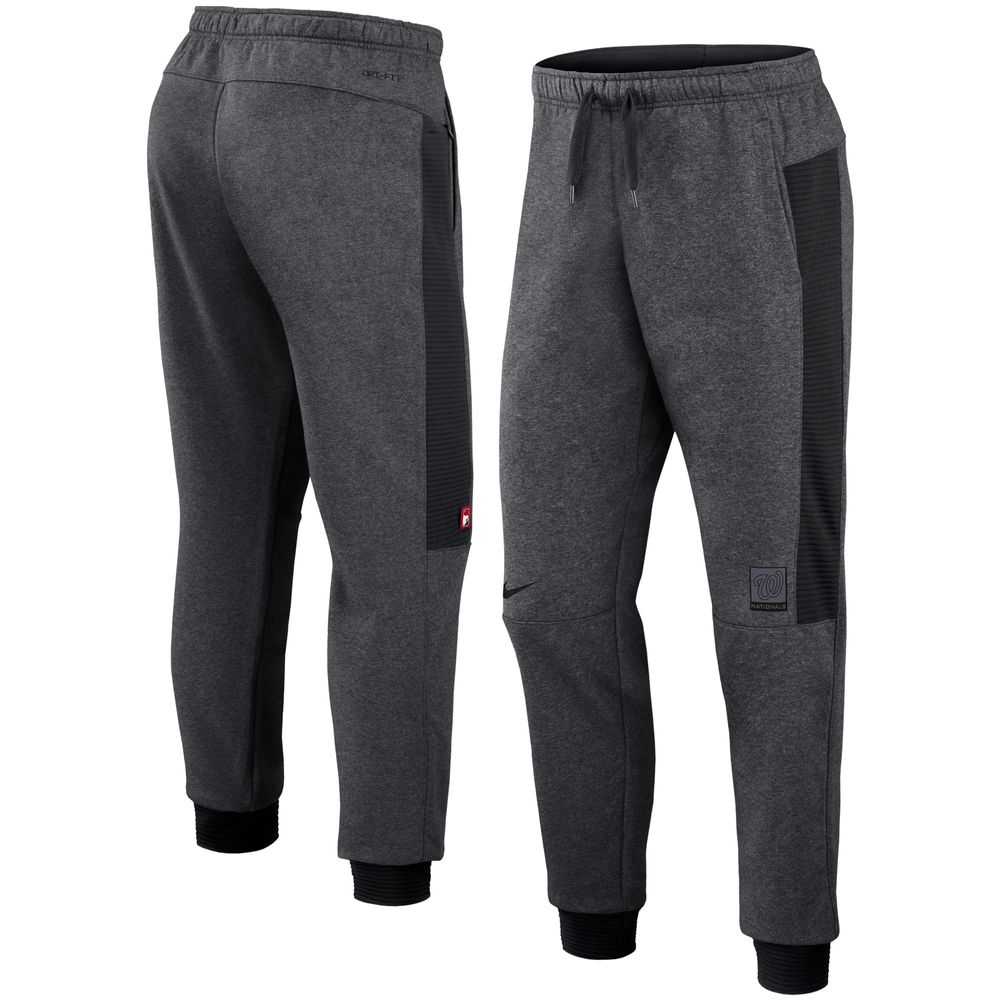 Men's Nike Heathered Gray/Black Washington Nationals Authentic Collection Flux Performance Jogger Pants