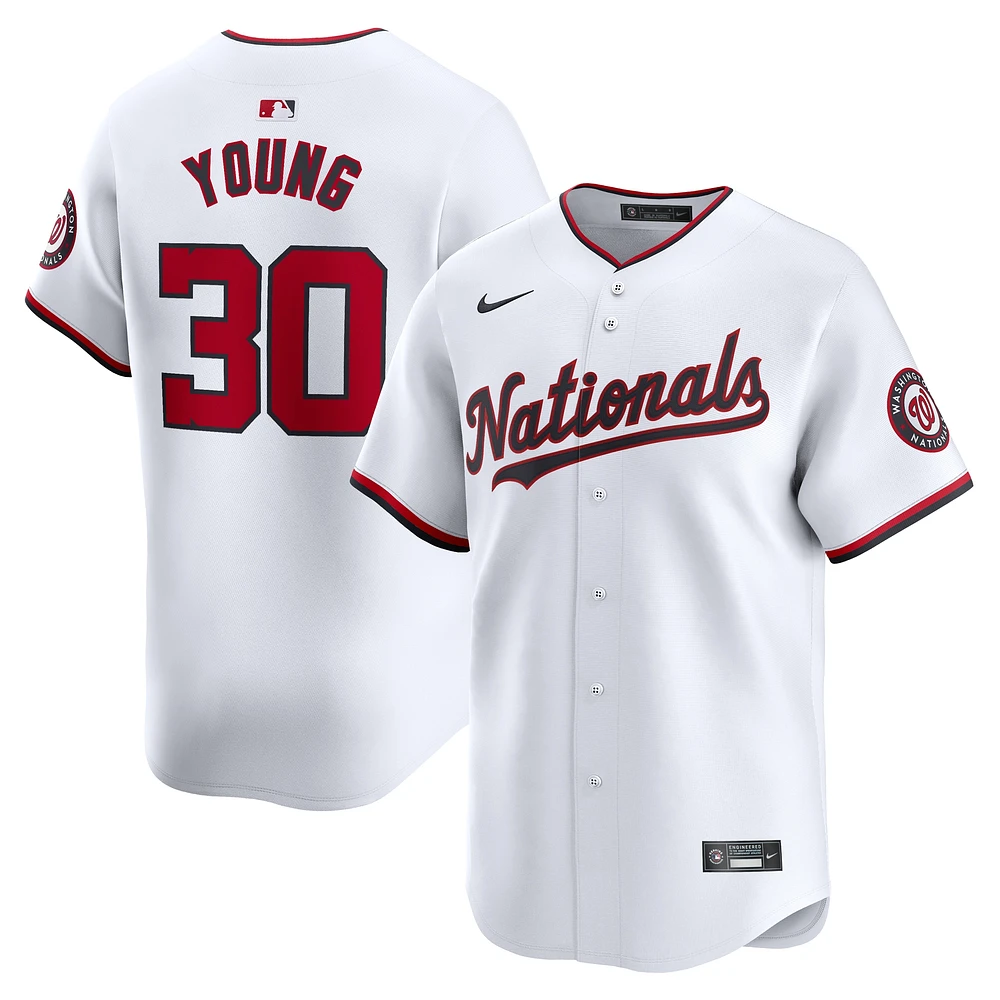 Maillot Nike Jacob Young pour homme, blanc, Washington Nationals, Domicile, Limité, Joueur Limité