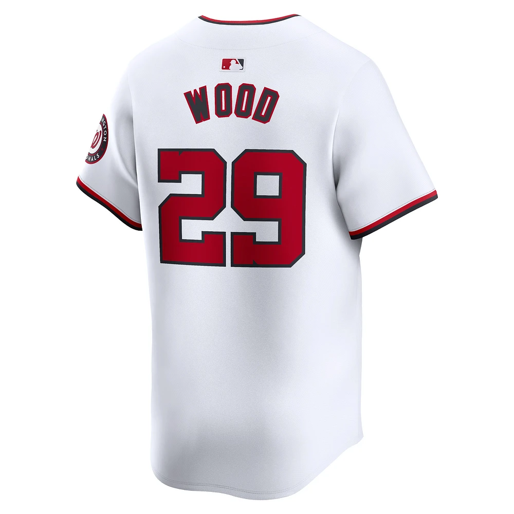 Men's Nike James Wood White Washington Nationals Home Limited Player Jersey