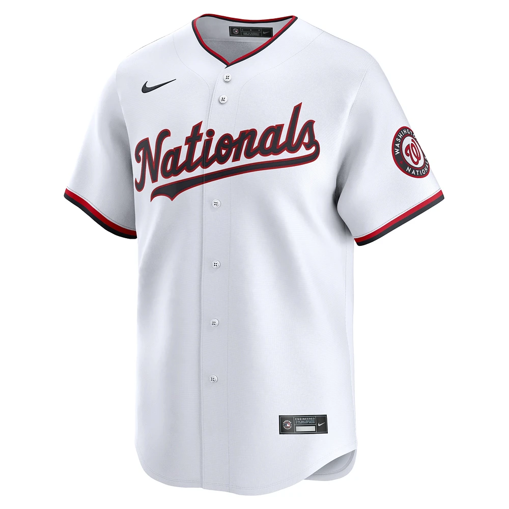 Maillot de joueur Nike Joey Meneses pour hommes, blanc, Washington Nationals, domicile limité