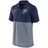 Men's Nike Navy/Gray Washington Nationals Home Plate Striped Polo