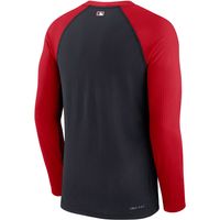 Men's Nike Navy/Red Washington Nationals Game Authentic Collection Performance Raglan Long Sleeve T-Shirt