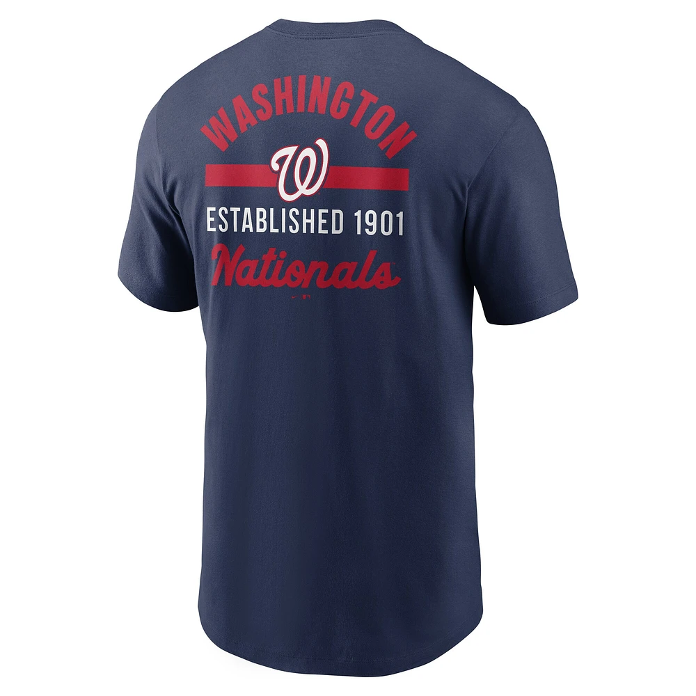 T-shirt Nike bleu marine Washington Nationals 2-Hit pour homme