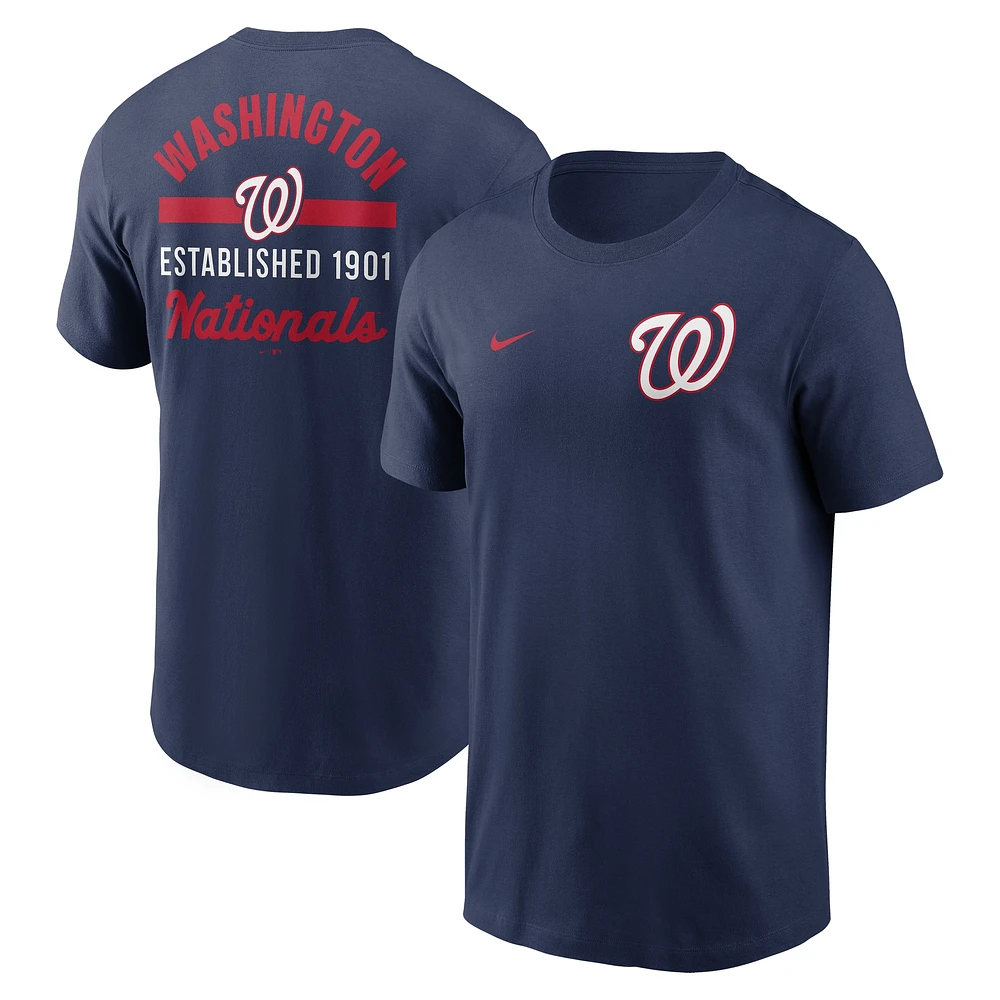 T-shirt Nike bleu marine Washington Nationals 2-Hit pour homme
