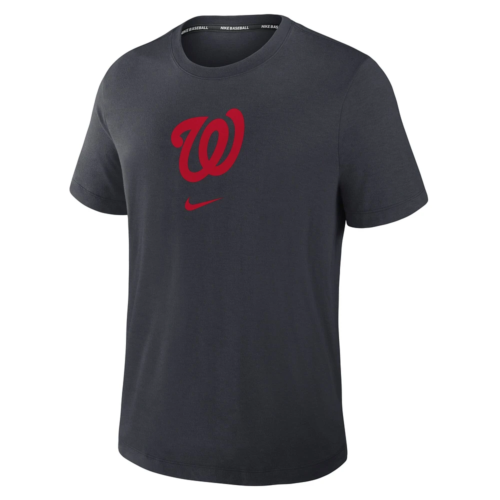 Men's Nike Navy Washington Nationals Authentic Collection Early Work Tri-Blend Performance T-Shirt