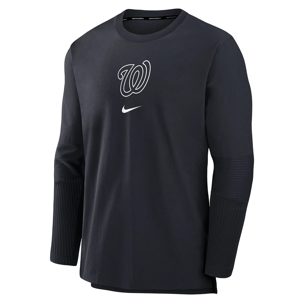 Sweat-shirt à enfiler Nike bleu marine Washington Nationals Authentic Collection Player Performance pour homme