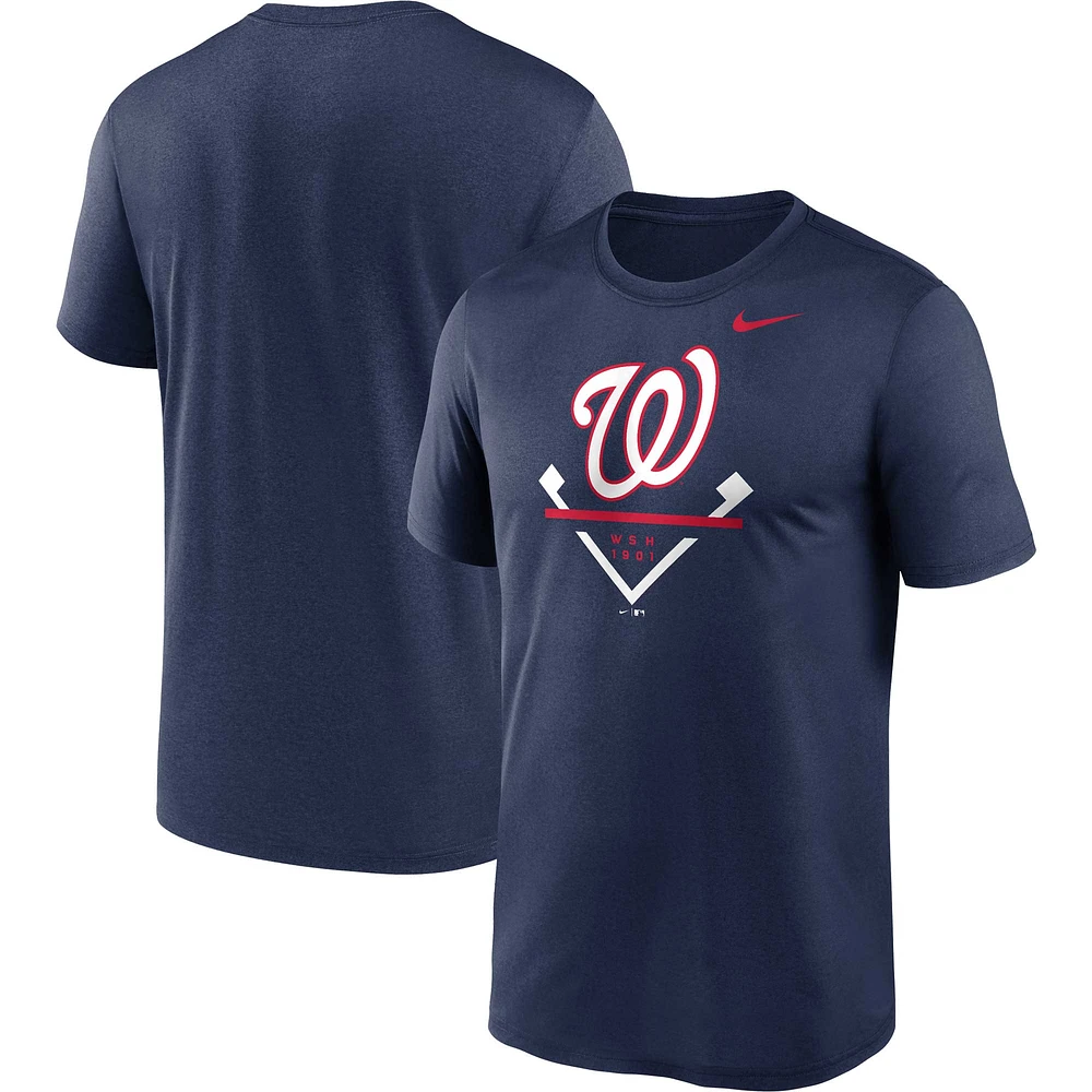 T-shirt Nike pour homme bleu marine Washington Nationals Big & Tall Icon Legend Performance