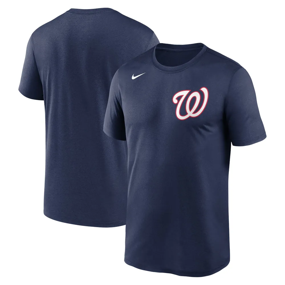 T-shirt grande et taille Nike pour homme, bleu marine, Washington Nationals Wordmark Legend Performance