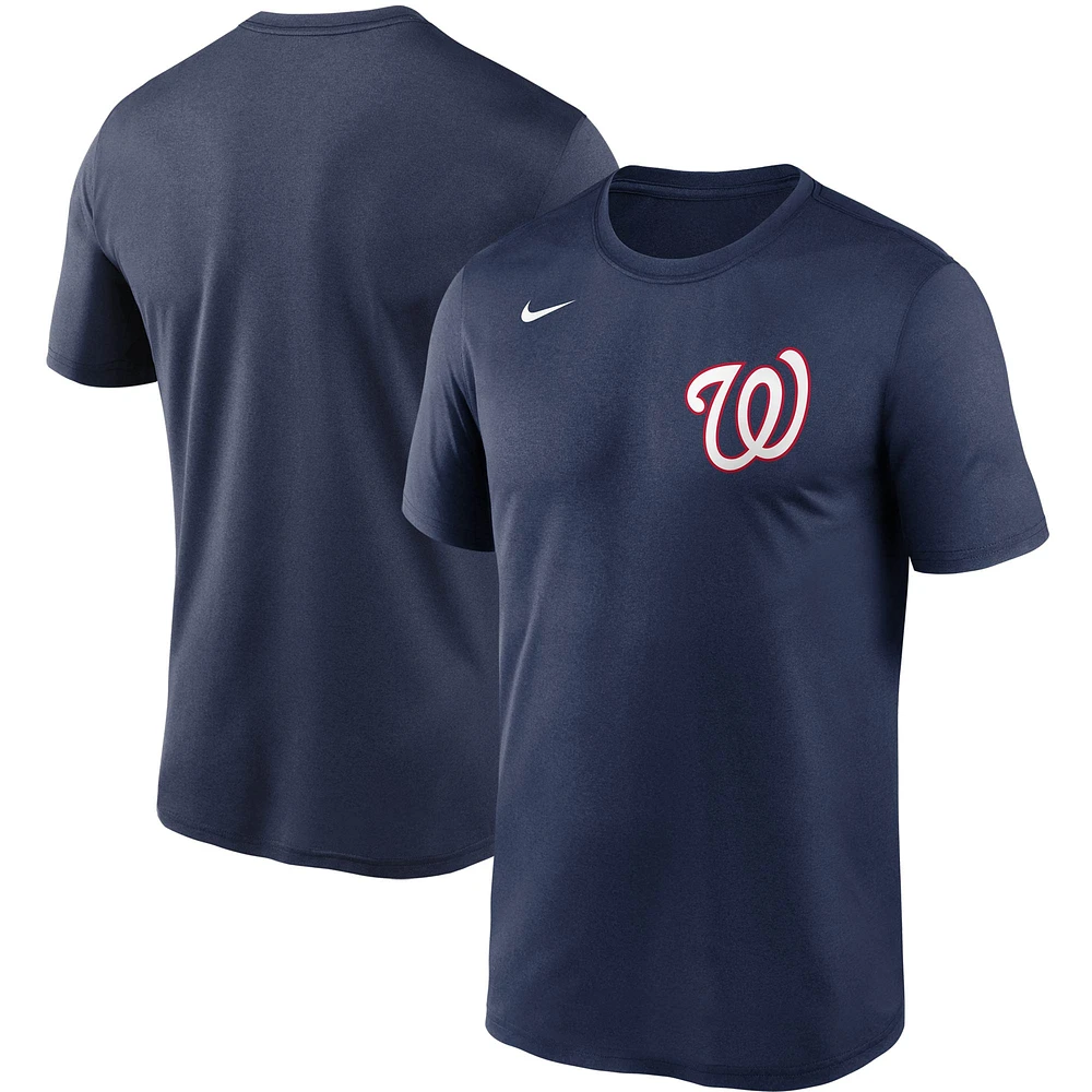 T-shirt Nike bleu marine Washington Nationals Wordmark Legend Performance pour homme