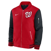 Men's Nike Red/Navy Washington Nationals Authentic Collection Dugout Full-Zip Bomber Jacket