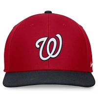 Casquette Nike à visière bicolore rouge/bleu marine pour homme des Washington Nationals