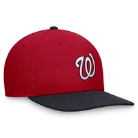 Casquette Nike à visière bicolore rouge/bleu marine pour homme des Washington Nationals