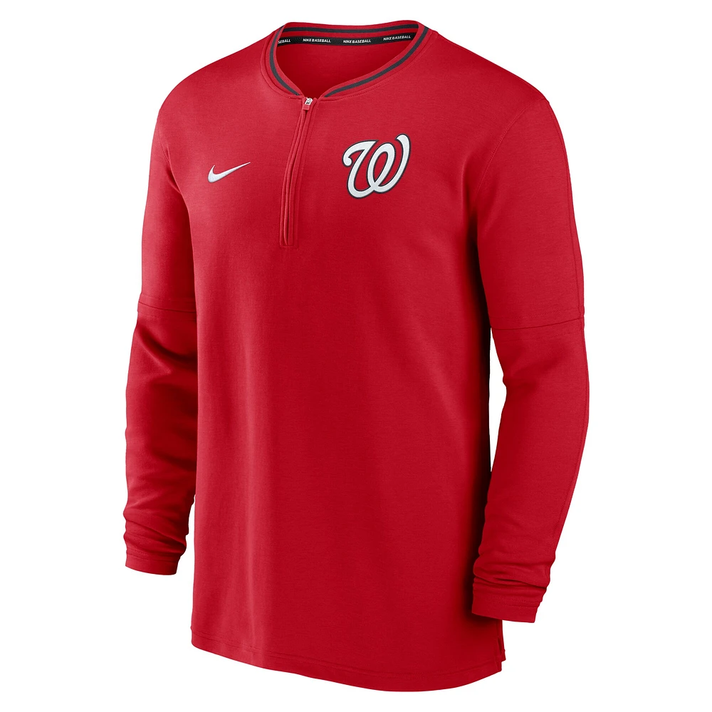 Men's Nike Red Washington Nationals Authentic Collection Performance Half-Zip Top