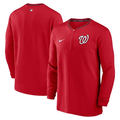 Men's Nike Red Washington Nationals Authentic Collection Performance Half-Zip Top