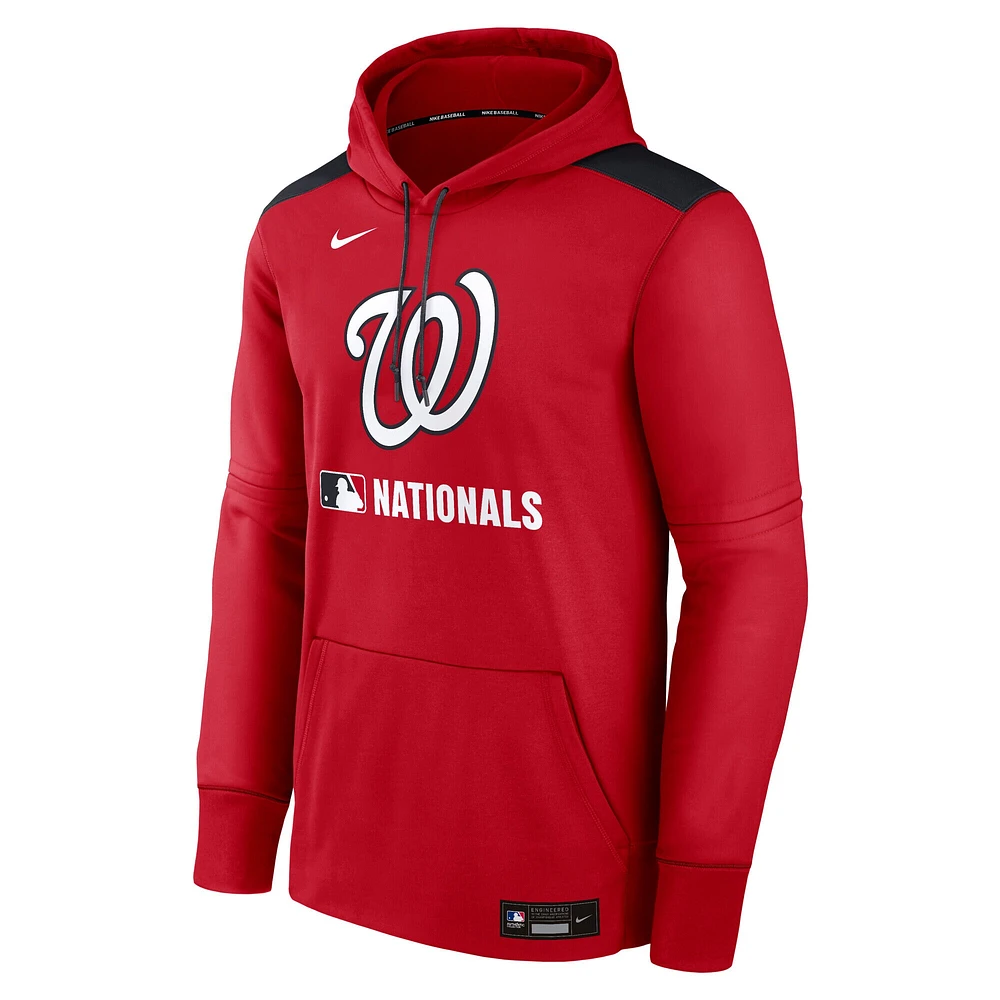 Men's Nike Red Washington Nationals Authentic Collection Performance Pullover Hoodie