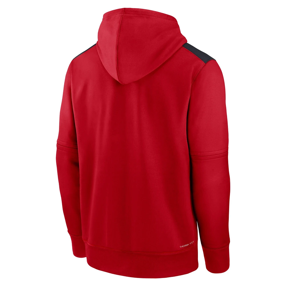 Men's Nike Red Washington Nationals Authentic Collection Performance Pullover Hoodie
