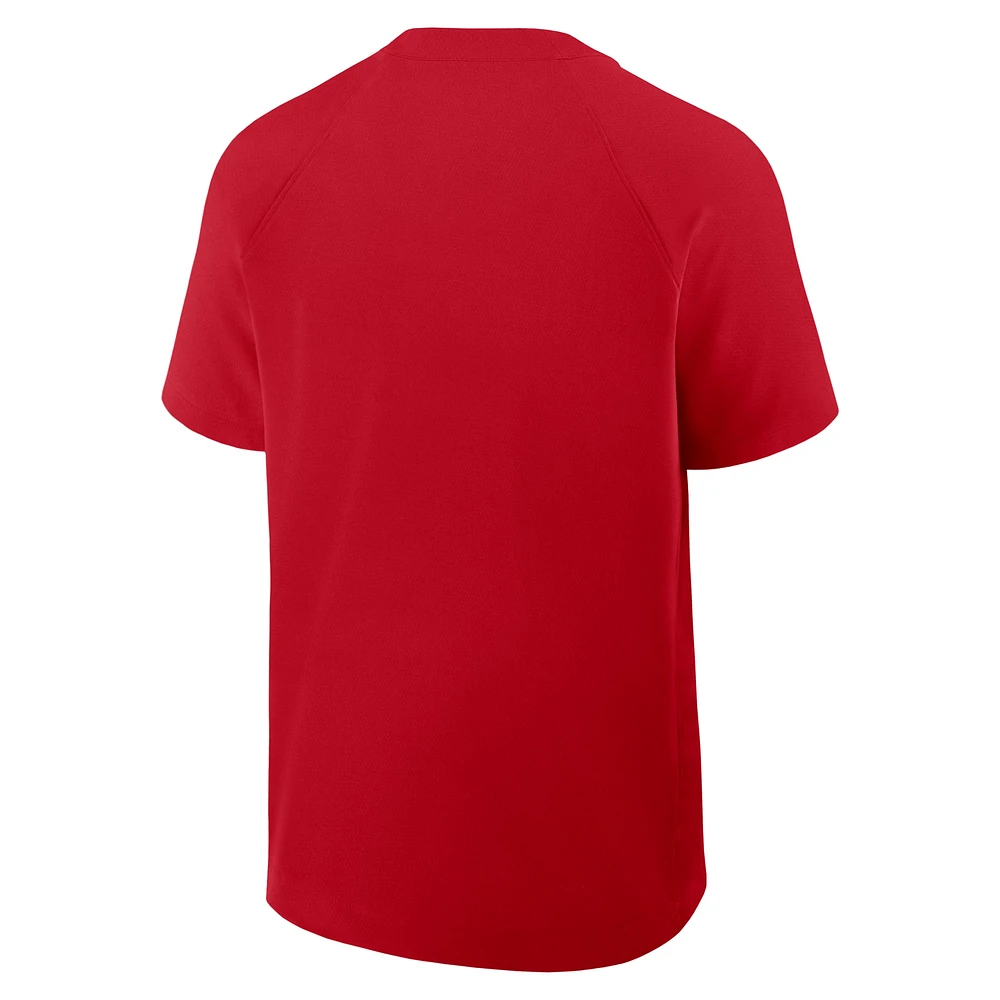 Men's Nike Red Washington Nationals Authentic Collection Raglan Short Sleeve Windshirt