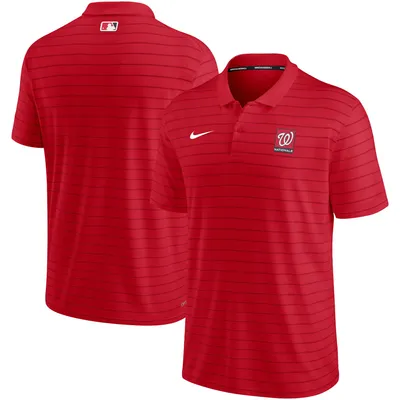 Washington Nationals Nike Authentic Collection Striped Performance Pique Polo - Red