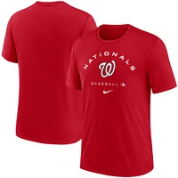 T-shirt de performance à trois mélanges Nike Nationals Washington Authentic Collection rouge pour homme