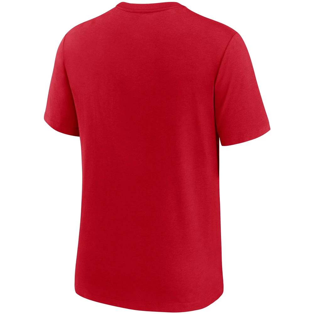 T-shirt de performance à trois mélanges Nike Nationals Washington Authentic Collection rouge pour homme