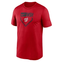 T-shirt Nike rouge Washington Nationals Home Plate Icon Legend Performance pour homme